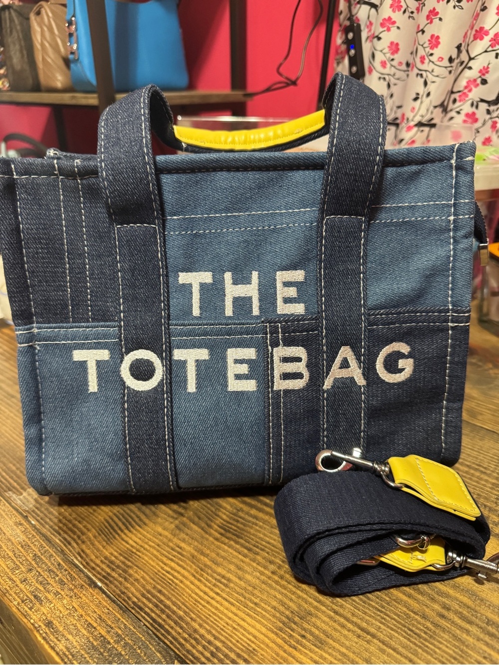 Denim Blue Tote Bag with Yellow Accent - “THE TOTEBAG”